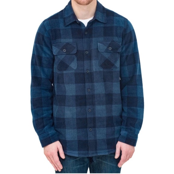 Boston Traders Other - Boston Traders Sherpa Lined Flannel Shirt Jacket Blue Buffalo Plaid XXL